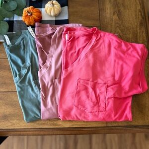Colorful V-Neck Pocket Tees